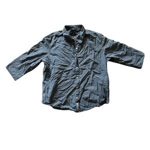 Abercrombie Button-Up Check Shirt in Blue and White